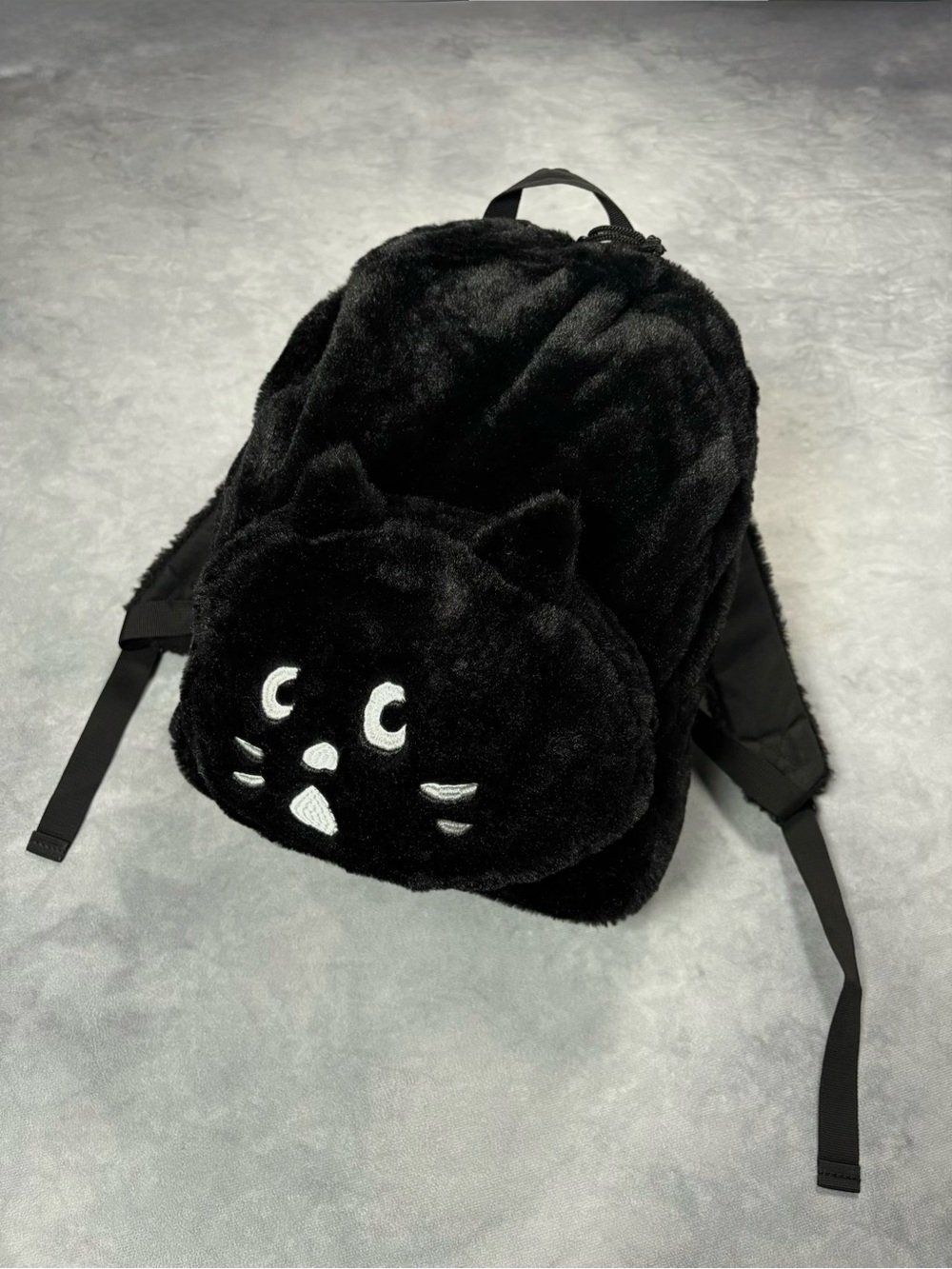 RARE Ne-net Moko Nya Faux Fur Plush Cat Y2K Archive Harajuku Japan Backpack